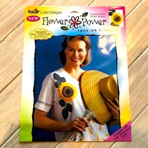 NWT 2 sets flower power iron on floral transfers
